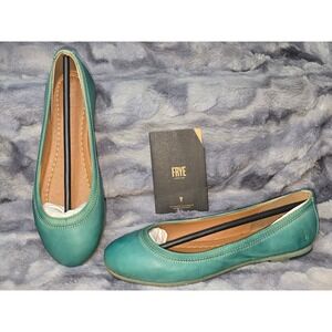 NWB FRYE Carson Ballet Flat‎ in Turquoise Leather Women's Size 6
